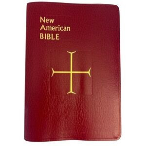 Bible Red New American Catholic St Joseph Edition Large Type Cross On Cover Read